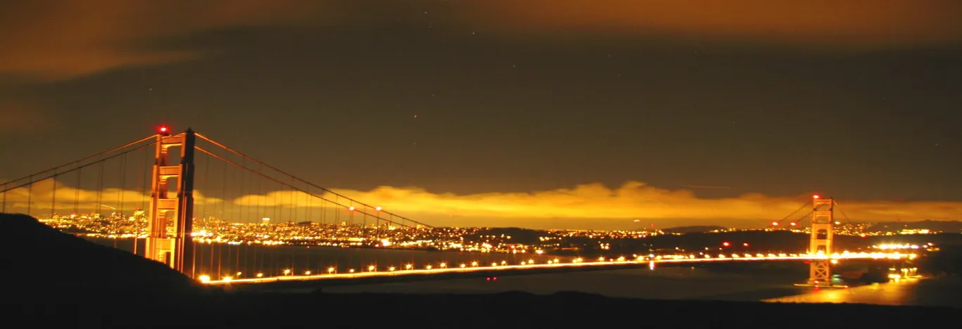 San Francisco Night Tour Abendlichter Sightseeing nach Einbruch der Dunkelheit in der Stadt an der Bucht-banner